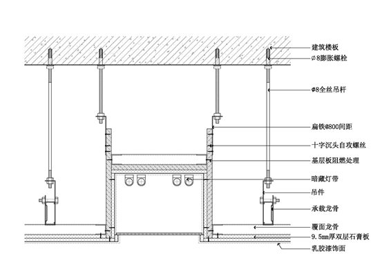 亚克力吊顶天花节点图