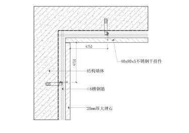 大理石点挂阴角横剖图
