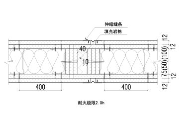 轻钢龙骨隔墙伸缩缝做法节点图
