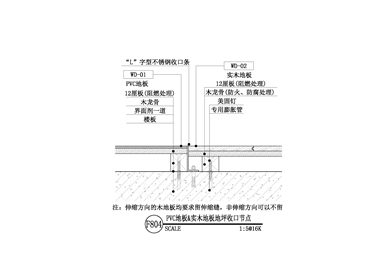 【地坪】PVC地板&实木地板地坪收口节点