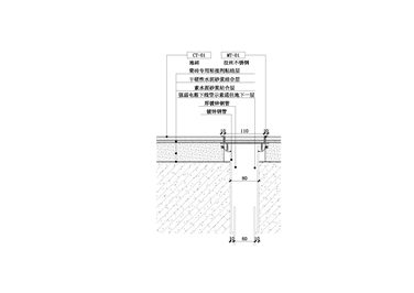 【地坪】临时布展用电穿线剖面节点