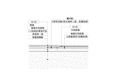 【地坪】卷毯&块毯地坪收口节点