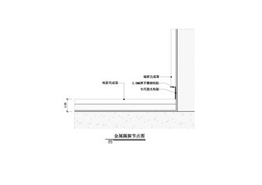 【地坪】金属踢脚节点图（凹）