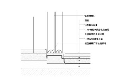 阳台推拉门过门石节点图