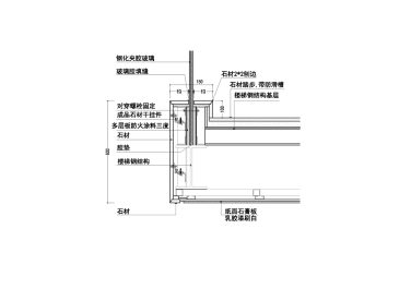 双层钢化夹胶玻璃栏杆扶手节点图