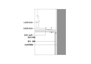 壁布、壁纸墙身与吊顶收口大样图