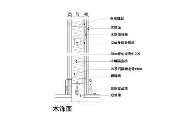 轻钢龙骨木工板基础木饰面